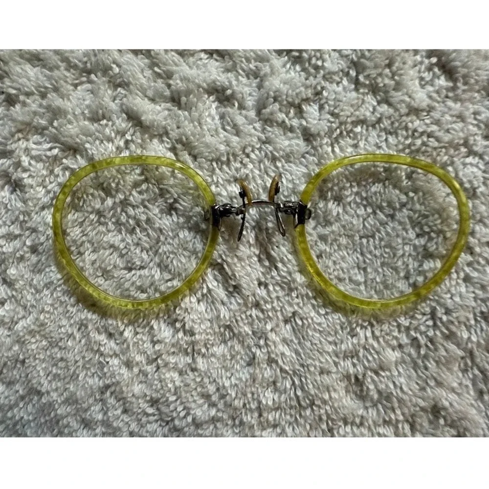 Vintage Dr‎ EL Yates Optometrist Macys Eyeglasses Case Round Glasses Frames Only